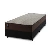 Conjunto Cama Box Espuma Atlanta Marrom Solteiro 96x203x62