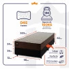 Conjunto Cama Box Espuma Atlanta Marrom Solteiro 96x203x62