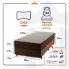 Conjunto Cama Box Espuma Atlanta Marrom Solteiro 96x203x62