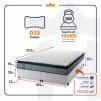Conjunto Cama Box Espuma Chicago Cinza King 193x203x57