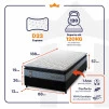 Conjunto Cama Box Espuma Chicago Cinza Solteiro 88x188x57