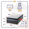 Conjunto Cama Box Espuma Chicago Cinza Solteiro 88x188x57