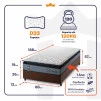 Conjunto Cama Box Espuma Chicago Cinza Solteiro 88x188x57