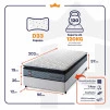 Conjunto Cama Box Espuma Chicago Cinza Solteiro 96x203x57