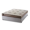 Conjunto Cama Box Espuma Chicago Marrom Casal 138x188x57