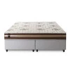 Conjunto Cama Box Espuma Chicago Marrom Queen 158x198x57