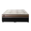 Conjunto Cama Box Espuma Chicago Marrom Queen 158x198x57