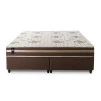 Conjunto Cama Box Espuma Chicago Marrom Queen 158x198x57