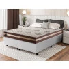 Conjunto Cama Box Espuma Chicago Marrom Queen 158x198x57