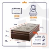 Conjunto Cama Box Espuma Chicago Marrom Solteiro 88x188x57