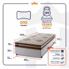 Conjunto Cama Box Espuma Chicago Marrom Solteiro 88x188x57