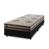 Conjunto Cama Box Espuma Chicago Marrom Solteiro 96x203x57