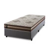Conjunto Cama Box Espuma Chicago Marrom Solteiro 96x203x57