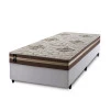 Conjunto Cama Box Espuma Chicago Marrom Solteiro 96x203x57
