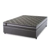 Conjunto Cama Box Espuma Miami Cinza Casal 138x188x62