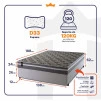 Conjunto Cama Box Espuma Miami Cinza Casal 138x188x62