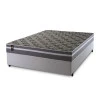 Conjunto Cama Box Espuma Miami Cinza Casal 138x188x62