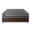 Conjunto Cama Box Espuma Miami Cinza Casal 138x188x62
