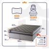Conjunto Cama Box Espuma Miami Cinza King 193x203x62