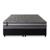 Conjunto Cama Box Espuma Miami Cinza King 193x203x62