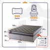 Conjunto Cama Box Espuma Miami Cinza Queen 158x198x62