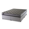 Conjunto Cama Box Espuma Miami Cinza Queen 158x198x62