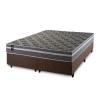 Conjunto Cama Box Espuma Miami Cinza Queen 158x198x62