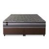Conjunto Cama Box Espuma Miami Cinza Queen 158x198x62
