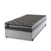 Conjunto Cama Box Espuma Miami Cinza Solteiro 88x188x62