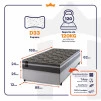 Conjunto Cama Box Espuma Miami Cinza Solteiro 88x188x62