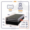 Conjunto Cama Box Espuma Miami Cinza Solteiro 88x188x62