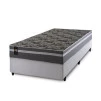 Conjunto Cama Box Espuma Miami Cinza Solteiro 96x203x62
