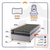 Conjunto Cama Box Espuma Miami Cinza Solteiro 96x203x62