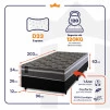 Conjunto Cama Box Espuma Miami Cinza Solteiro 96x203x62