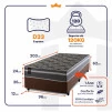Conjunto Cama Box Espuma Miami Cinza Solteiro 96x203x62
