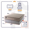 Conjunto Cama Box Espuma San Diego Bege Queen 158x198x67
