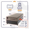 Conjunto Cama Box Espuma San Diego Bege Solteiro 88x188x67