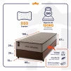 Conjunto Cama Box Espuma San Diego Bege Solteiro 88x188x67