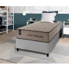 Conjunto Cama Box Espuma San Diego Bege Solteiro 96x203x67