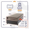 Conjunto Cama Box Espuma San Diego Bege Solteiro 96x203x67