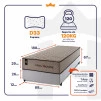 Conjunto Cama Box Espuma San Diego Bege Solteiro 96x203x67