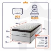 Conjunto Cama Box Espuma San Diego Branco Solteiro 88x188x67
