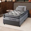 Conjunto Cama Box Magnético Bali Relax Cinza Solteiro 96x203x71