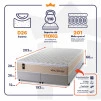 Conjunto Cama Box Molas Ensacadas Alford Bege King 193x203x66