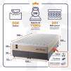 Conjunto Cama Box Molas Ensacadas Alford Bege Queen 158x198x66
