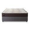 Conjunto Cama Box Molas Ensacadas Allura Marrom Casal 138x188x58