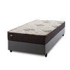 Conjunto Cama Box Molas Ensacadas Allura Marrom Solteiro 88x188x58