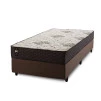 Conjunto Cama Box Molas Ensacadas Allura Marrom Solteiro 96x203x58