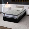 Conjunto Cama Box Molas Ensacadas Alpine Cinza Solteiro 88x188x65