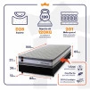 Conjunto Cama Box Molas Ensacadas Alpine Cinza Solteiro 88x188x65